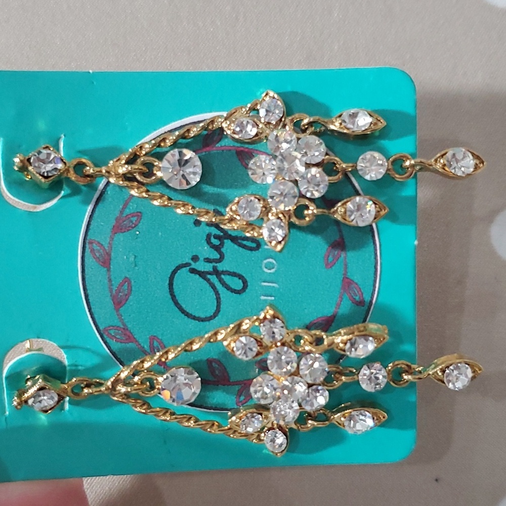 90's Gold Metal Gigi Bijoux Statement Earrings